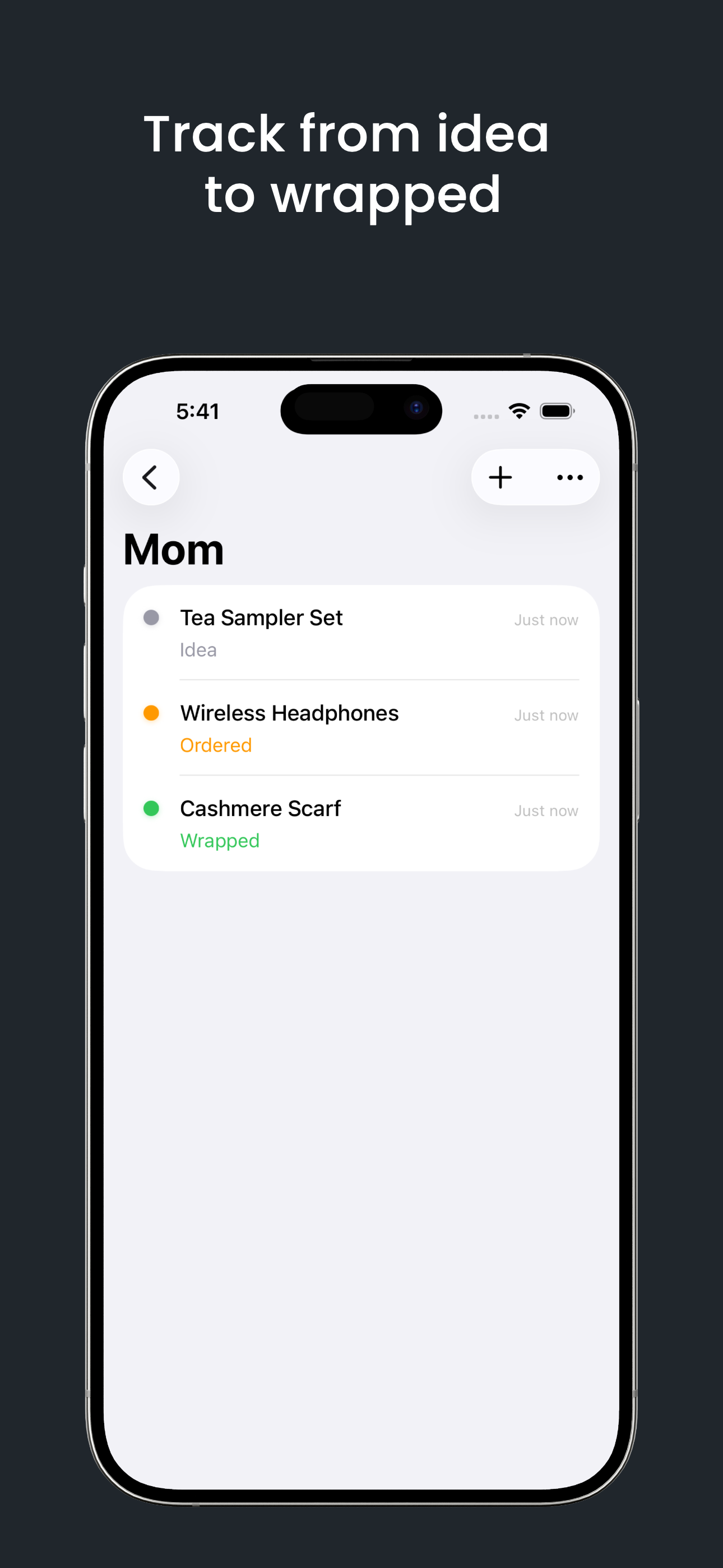 Gift Tracking Progress